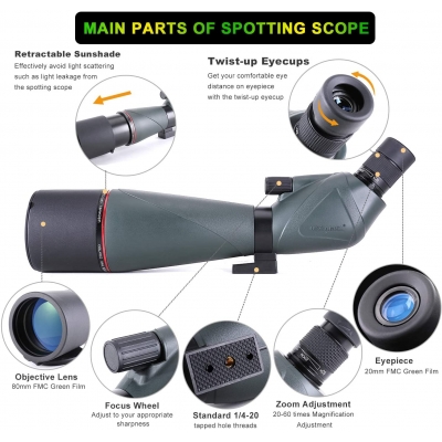 Spotting scopes 20-60x80 UW078B